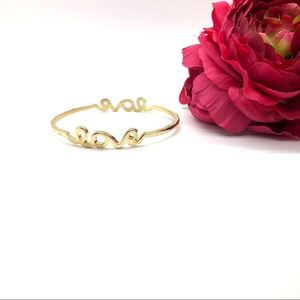 Dainty Love Script Stackable Bangle